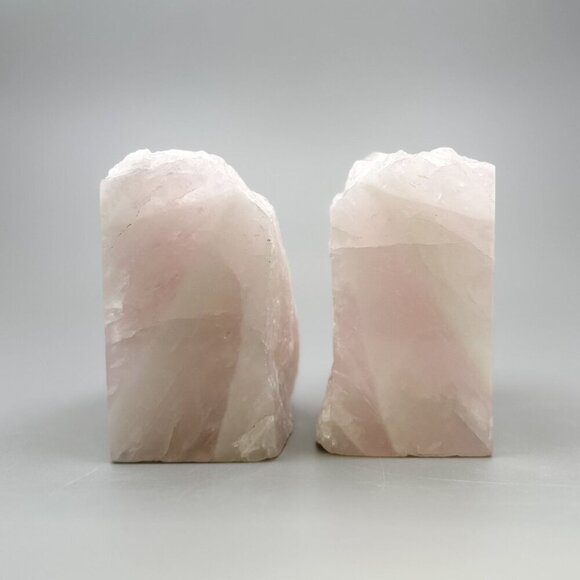 Rose Quartz Bookends, Natural Characteristics, Pink Crystal Bookends (AA) - Picture 8 of 10